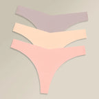 3PCS Women Ice Silk Seamless Thongs Underpants Sexy V-Waist Ultra-thin Panties Girls Low Rise Invisible G-string Lingerie XS-XL - Matrix Studios