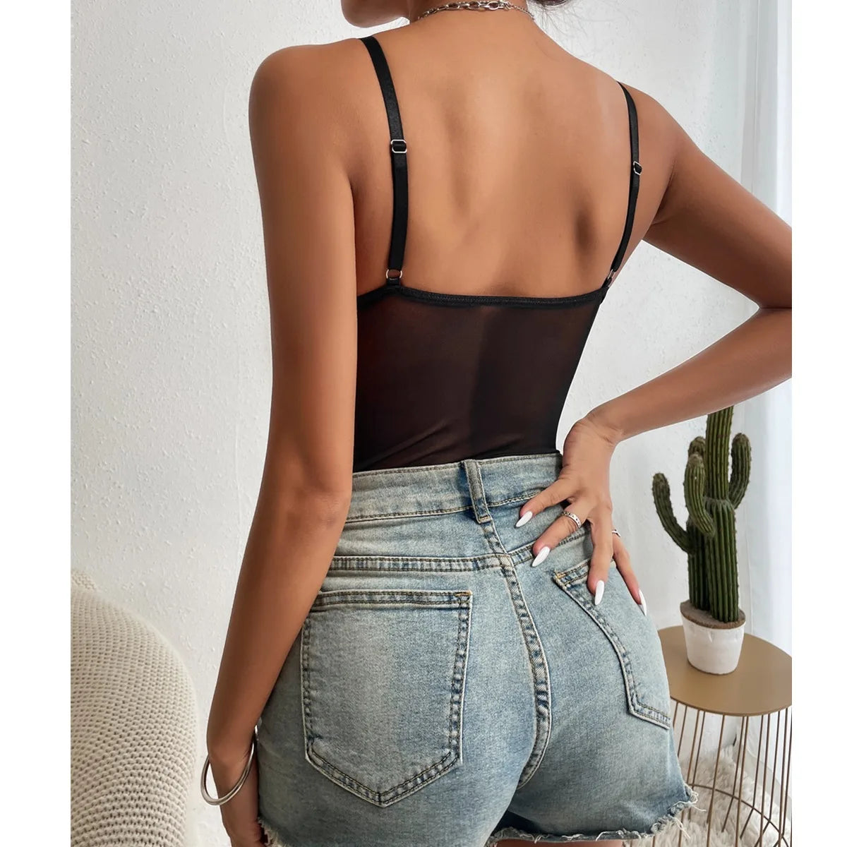 Sexy Lace Bodysuit for Women Bodies Elegant Women's Top 2025 New Summer Solid Bodycon Ribbed Bodysuits - Matrix-studios.com