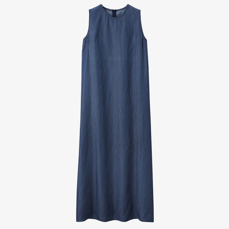 AS  SS26 Lyocell light Denim pinstripe wrap shirt + dress matching set fashionable vitality women's outfit - Matrix-studios.com