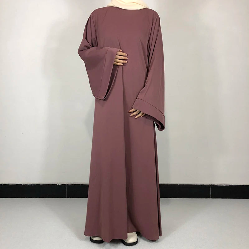 15 Colors Basic Plain Nida Abaya With Free Belt High Quality Muslim Women Modest Simple Dress EID Ramadan Islamic Clothing - Matrix-studios.com