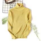 Casual Soft Polo-neck Jumper New Autumn Winter Women Knitted Turtleneck Sweater Fashion Slim Elasticity Solid Ribbed Pullovers - Matrix Studios