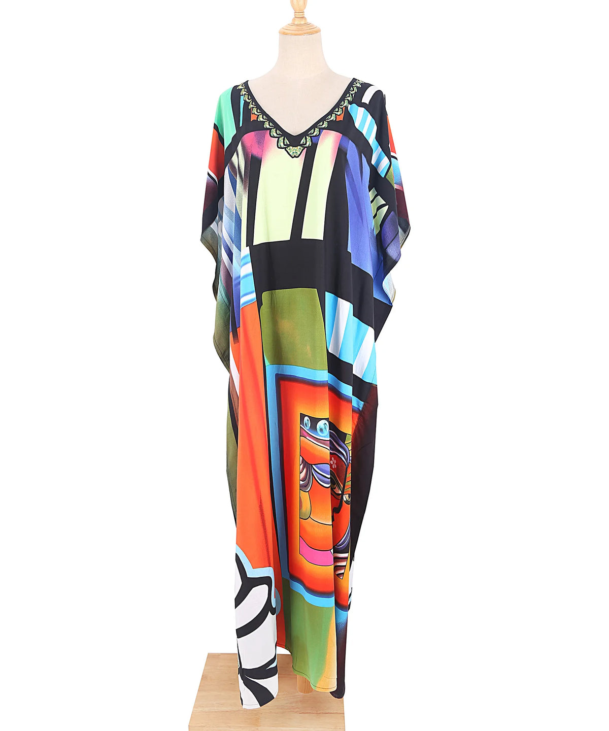 Plus Size Swimsuit Kaftans Beach Cover Ups Colorful Outfits Dress Bathing Suit for Women Vacation Outfits - Matrix Studios