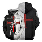 Knights Templar Armor Hoodies Jacket Crusader Cross Medieval Sweathsirt Pullover Full Printed 3D Men's Hoodie Tracksuit Carnival - Matrix Studios