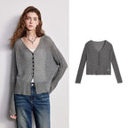 TOYOUTH Women Knitwear 2026 Spring New Loose Hollowed Out V-neck Cardigan Jacket - Matrix Studios