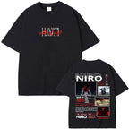 Rapper Niro OX7 Album Graphic T-shirt Men Women Hip Hop Fashion Pop Music T-shirts Male Casual Cotton Vintage T Shirt Streetwear