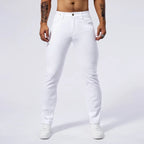 Men's White Casual Jeans New Denim Pants Comfortable Fashion Stretch Slim Fit Straight Trousers Male Clothing Streetwear - Matrix Studios