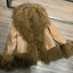 Sheep Collar Coats Women Winter Luxury Mongolian Fur Leather Jackets with Long Sleeve 7251 - Matrix Studios