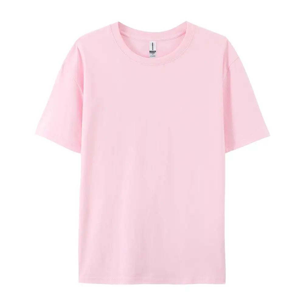 Loose Cotton Solid Tshirts Men Woman Short Sleeve Fashion Brand Trend Couple Clothing Tees Customized Candy Color Summer Tops - Matrix Studios