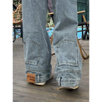 Ins Fashion American Retro Baggy High Waisted Jeans Woman High Street Denim Pants Reversible Trousers Streetwear Loose Jeans - Matrix-studios.com