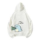 Autumn And Winter Cute Rock Dinosaur Fashion Print Men's Casual Harajuku Y2k Cartoon Couple Hoodie As a Gift for Couples - Matrix Studios