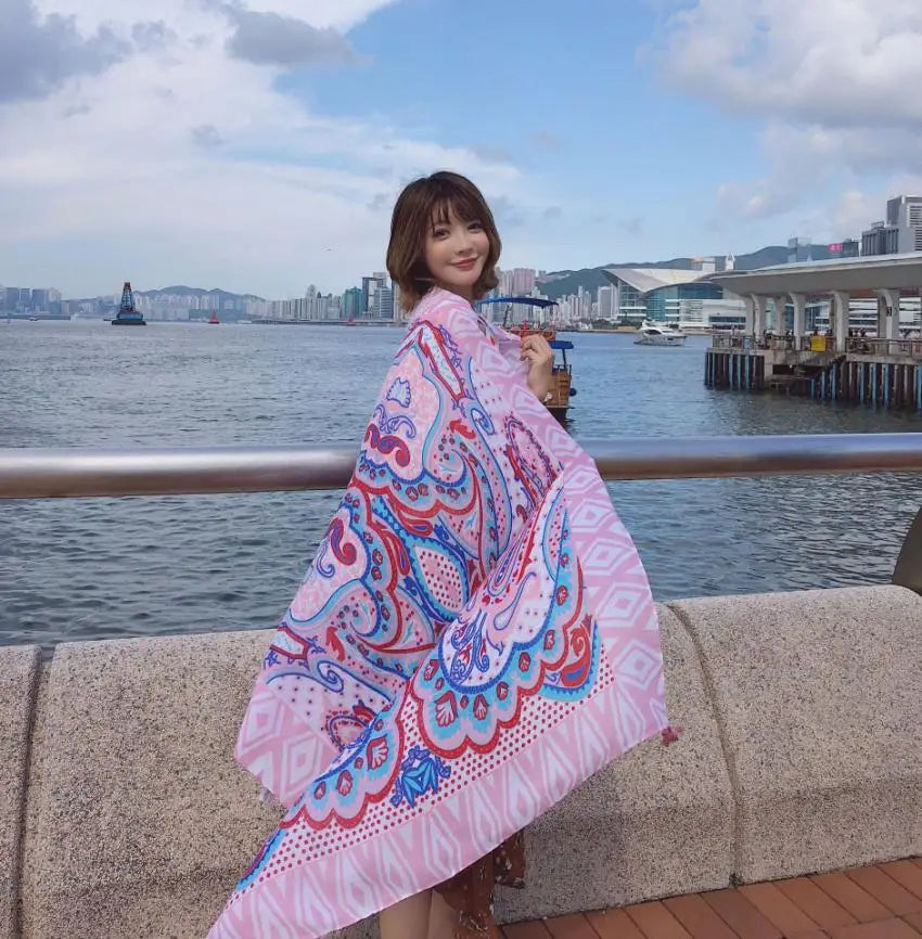 Hot New 90x180cm Twill cotton Pareo 2018 Summer Cover-Ups Rectangle Wrap Scarf Swimsuit Bikini Cover Up Autumn Beach Sarong Mats - Matrix Studios