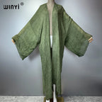 WINYI High Quality Comfortable Women Soft Cardigan Loose Dress Party Boho Maxi Beach Holiday Swimming Cover Ups Africa Kimono - Matrix Studios