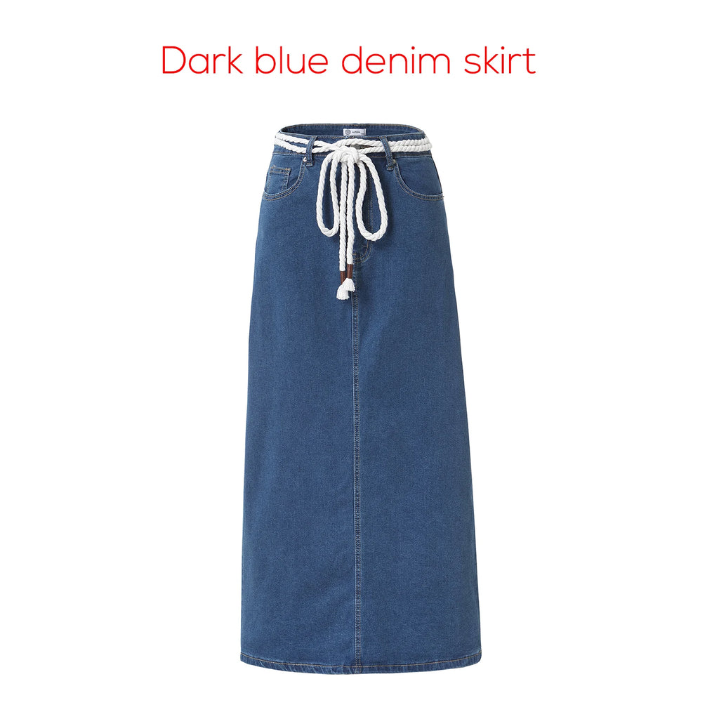 AP SS26 Women Cotton Denim Skirt Elegant - Matrix-studios.com