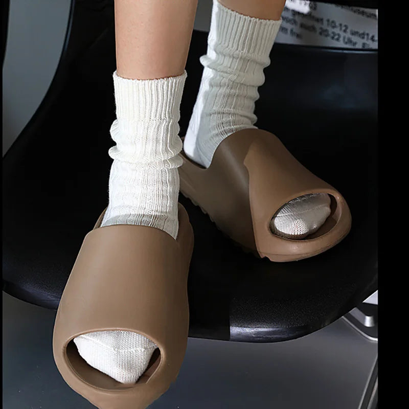 Solid Color Women Middle Tube Socks Candy Color Trend Men Socks Pure Cotton Comfort Retro Thick Lines Winter Socks - Matrix Studios