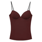 HXAO Sleeveless Crop Tops For Woman Corset Camisole Brown Top Women Bodycon Backless Sexy Tops With Straps Bustier Tank Tops - Matrix-studios.com