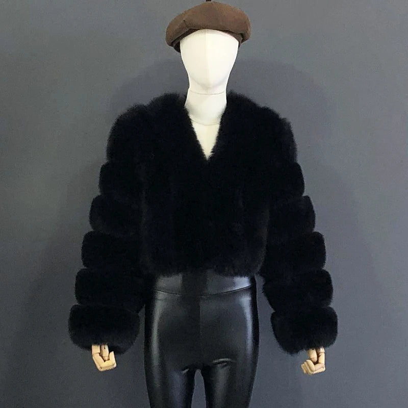 High Quality Fur Coat Women 100% Real Fox Fur Jacket Women's Fall/Winter Luxury Short Natural Fox Fur Coat Leather Jacket - Matrix Studios