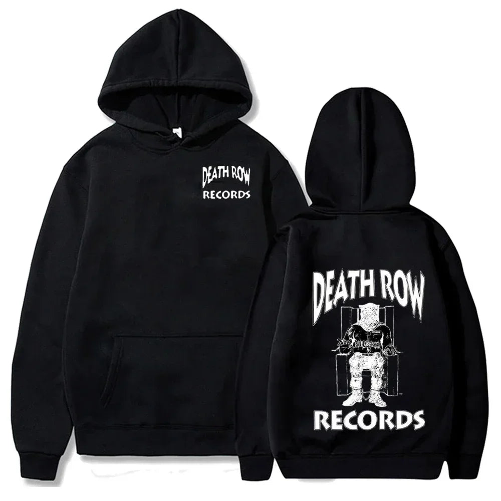 Death Row Records Hoodies Spring Autumn Fleece Hoodie Pullover Fashion Men Women Loose Hooded Sweatshirts Hip Hop Streetwear Top - Matrix Studios