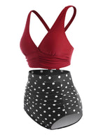 Dressfo 2025 Women's Tummy Control Tankini Sets Swimsuit Vintage Swimwear Polka Dot Ruched Crisscross Summer Beach Bathing Suit - Matrix-studios.com