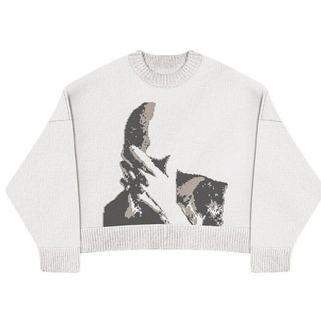 Autumn Winter Women Retro Pullover Sweater Fashion Long Sleeve Star Pattern Y2K Sweater Lady Casual Harajuku Knit Sweater Unisex - Matrix Studios