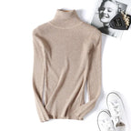 2026 Autumn Winter Women Long Sleeve Knitted Foldover Turtleneck Ribbed Pull Sweater Soft Warm Femme Jumper Pullover Clothes - Matrix Studios