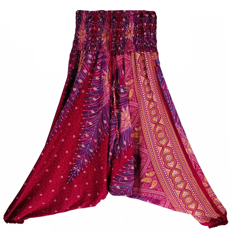 Bohemian Pants Women Pantalones Mujer Hippie High Waist Rayon Harem Baggy Boho Yoga Beach Wear Pour Femme Calca Feminina Printed - Matrix Studios