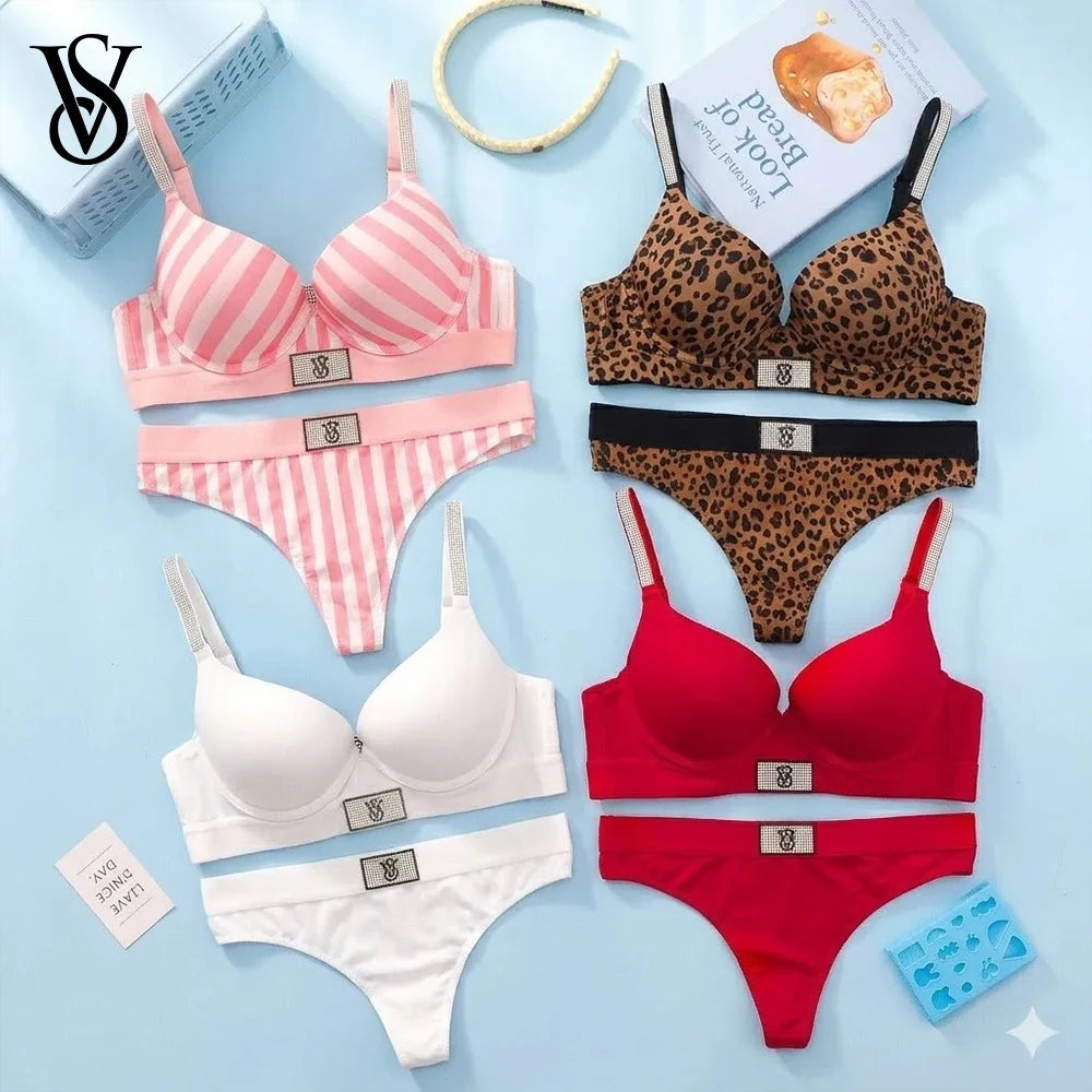 Victoria s Secret Wireless Demi T Shirt Bra Panties Set Sexy Lingerie Women Bra Set Lace Push Up Comfortable - Matrix-studios.com
