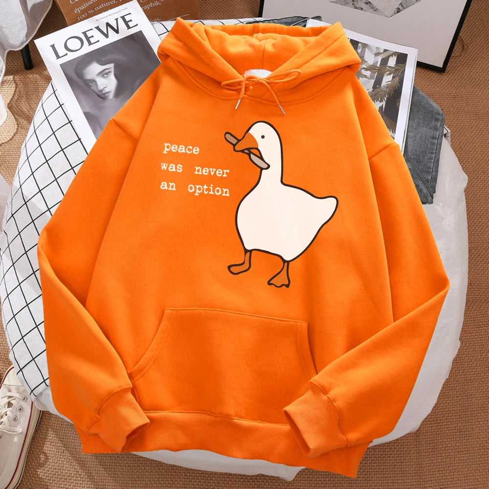 Peace Was Never An Option Printed Hoosie Men Street Oversize Autumn Hooded Hipster Soft Hoodies Hip Hop Warm Sportswears - Matrix Studios