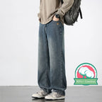 Spring Autumn New Men's Straight Vintage Fit Jeans Casual Trousers High Quality Male Korean Fashion Baggy Wide Leg Denim Pants - Matrix Studios