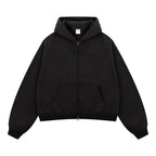 ZODF Trendy 2025 Winter Man Solid Fleece Boxy Hoodies Unisex 350gsm Double Head Zipper Hooded Sweatshirts Coat HY1122 - Matrix Studios