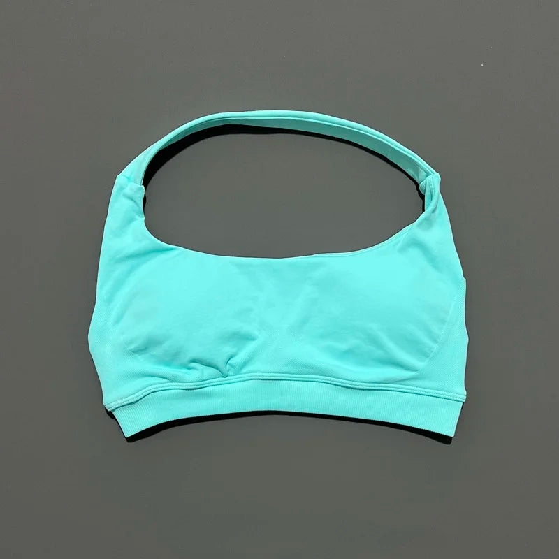Sports Bra Women Seamless Yoga Halter Bra Top High Support Open Back Bra Fitness Push-up Activewear Workout Gym Underwear - Matrix-studios.com