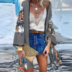 WeHello 2023 Summer Bohemian Casual Cloak Cardigan for Swimsuit woman Beach Swimwear Tops Long Sleeved Shawl Chiffon Shirt - Matrix Studios