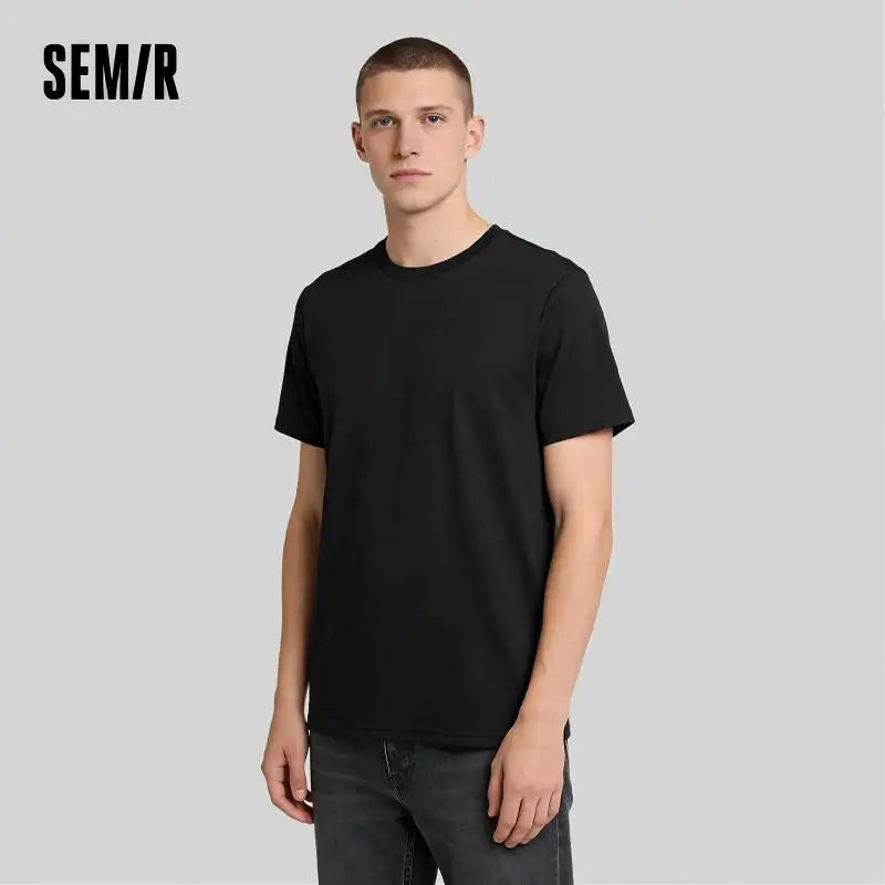 Semir Short Sleeve Men T-Shirt Cotton 2026 Summer New Man Clothing Thin And Versatile T Shirt Couples Solid Color Tops - Matrix Studios