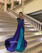 Customized Jiayigong     s Beading Draped Beach Sheath Square Neck Bespoke Occasion Gown Long es - Matrix Studios
