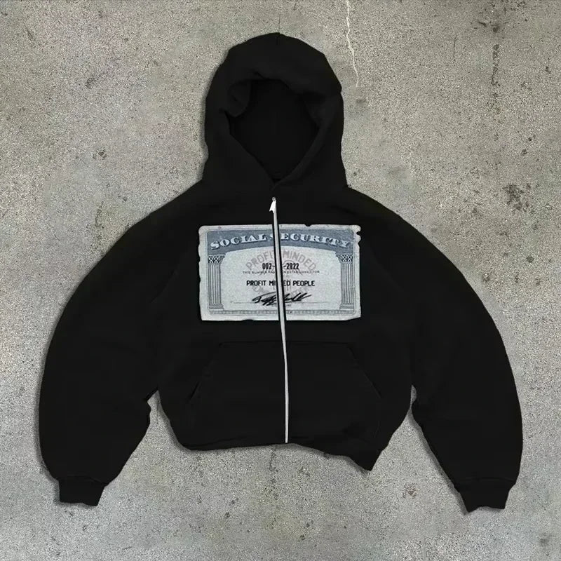 Korean Fashion Simple Gray Double Sided Oversized Zipper Hoodie Women Y2K New Harajuku Gothic Casual Joker Couple Sweatshirt - Matrix Studios