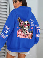 Expensive Talks Back Funny Printing Womens Hoodie Loose Multicolor Pullovers Fleece Autumn Sportswear Casual Pocket Hoody - Matrix Studios