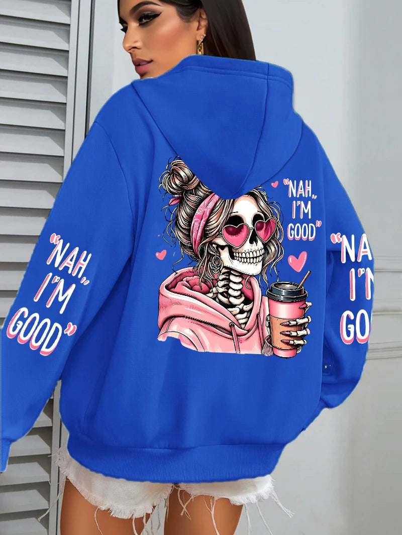 Expensive Talks Back Funny Printing Womens Hoodie Loose Multicolor Pullovers Fleece Autumn Sportswear Casual Pocket Hoody - Matrix Studios