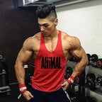 ANIMAL Letter Printed Gym Clothing Mens Bodybuilding Fitness Tank Top Cotton Raceback Stringer Singlets Workout Sleeveless Shirt - Matrix Studios