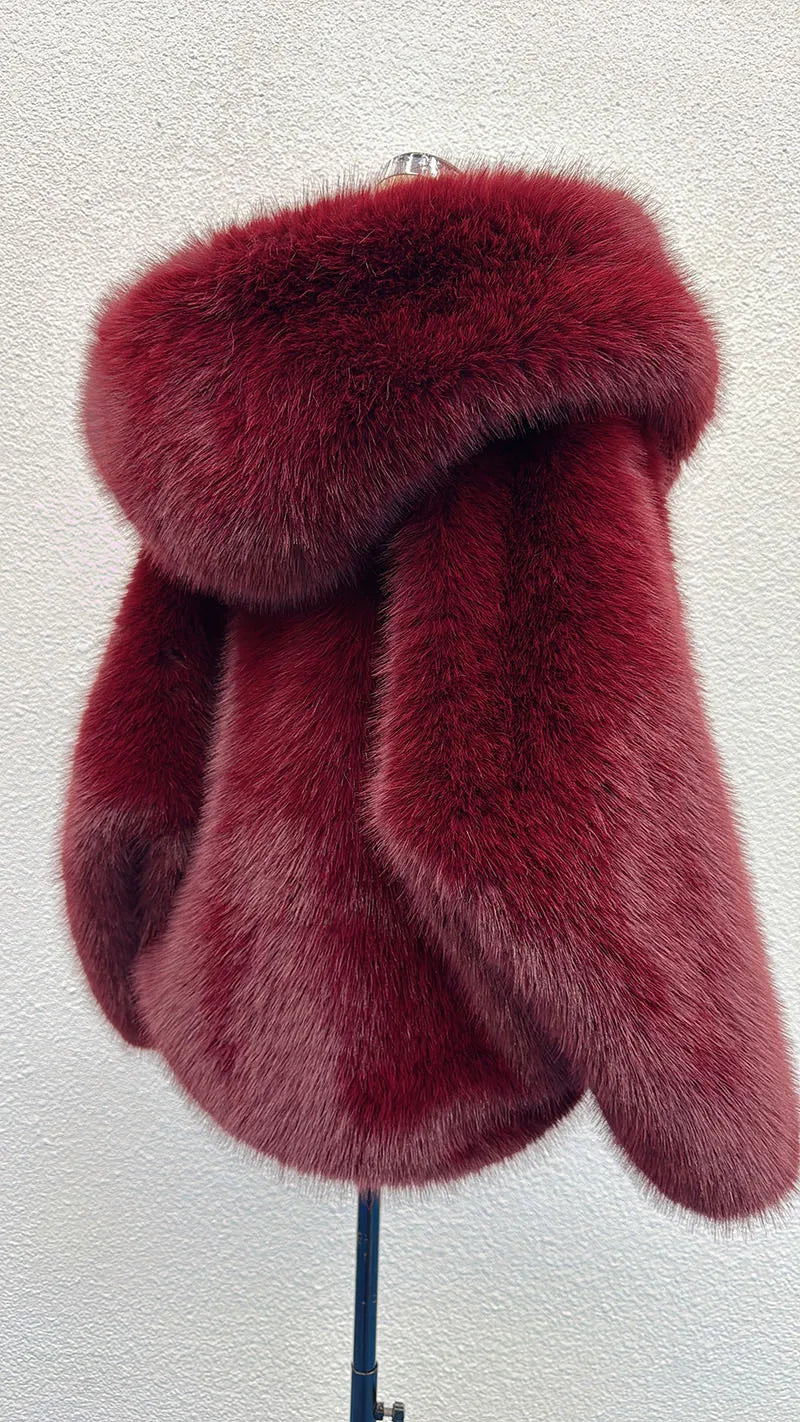 2026 Autumn Winter Women Faux Fur Short Coats Solid Hooded Jackets Long Sleeves Covered Button Thick Office Lady OVERCOAT - Matrix Studios