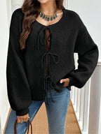 Women's commuter casual loose solid-coloured jumper V-neck autumn and winter cardigan with 2025 autumn and winter new - Matrix Studios