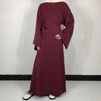 15 Colors Basic Plain Nida Abaya With Free Belt High Quality Muslim Women Modest Simple Dress EID Ramadan Islamic Clothing - Matrix-studios.com