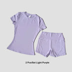 Sports Sets Fitness Hip-lifting Tight Top Short Sleeve Running Workout Gym Shorts Tracksuits For Women Breathable Sports Suits - Matrix-studios.com
