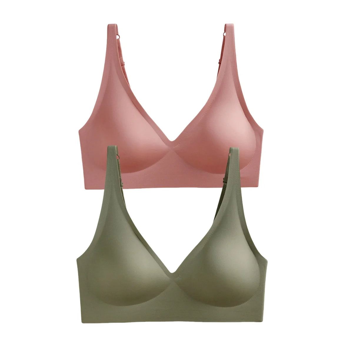 2Pcs/Set Seamless Bras For Women Wireless Underwear Push Up Bralette Soft Padded Deep V Sexy Lingerie Sleepwear Intimates S-3XL - Matrix Studios