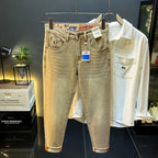 New Fashion Stretch Slim Fit Jeans For Men American Brand High-End Straight Casual Designer Retro Cotton Versatile Denim Pants - Matrix Studios
