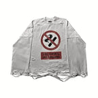 Streetwear Harajuku Hip Hop Ripped Long Sleeves Y2K Cigarette Graphic Print Tops Gothic Fashion Round Neck Sweatshirt Men Women - Matrix Studios
