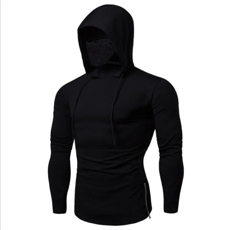 New Embroidery Turtleneck Sweatshirt For Men Japanese Ninja Hoodies Autumn Hip Hop Fleece Pocket Streetwear Oversized Y2K Hoody - Matrix Studios