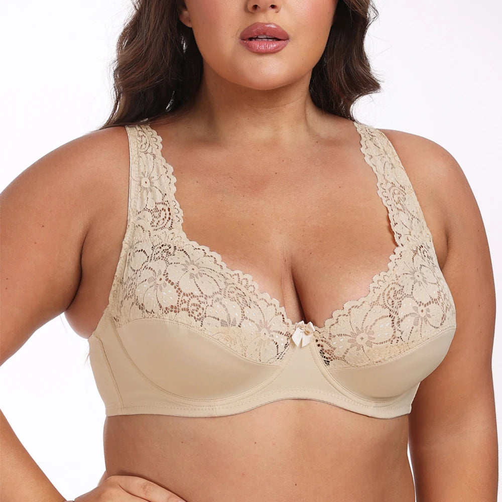 Bras For Womens Lingerie Top Female Lace Bra Underwire Plus Size Brassiere Perspective Sexy Underwear B C D DD E F Cup - Matrix Studios