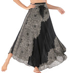 Boho Skirts Women Rayon Beach Long Dress Summer Bohemian Jupe Longue Femme Elastic Waist Print Floral Bandage Halter Hippie - Matrix Studios