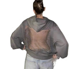 1/2PCS Fashionable Women’s Hoodie Solid Color Hollow Mesh Backless Sweatshirt for Fall and Winter Ideal Christmas Gift - Matrix Studios