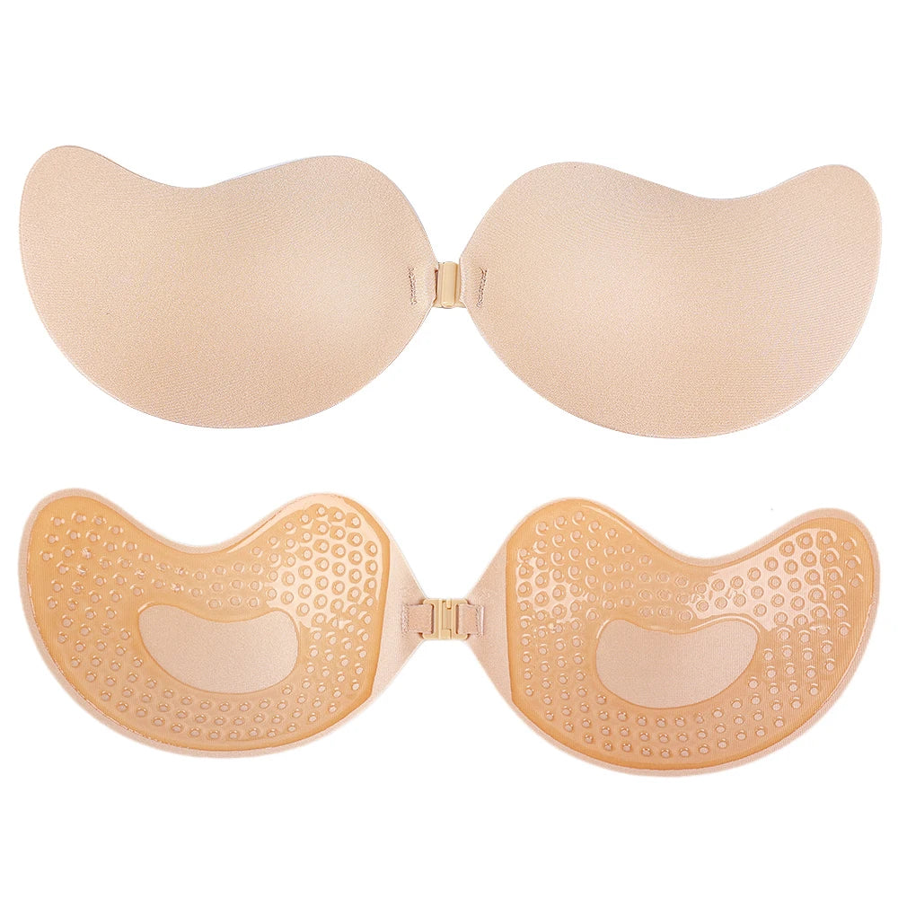 Invisible Push Up Bra for Women Backless Strapless Bra Seamless Front Closure Bralette Underwear Silicone Self-Adhesive Bra Pads - Matrix Studios