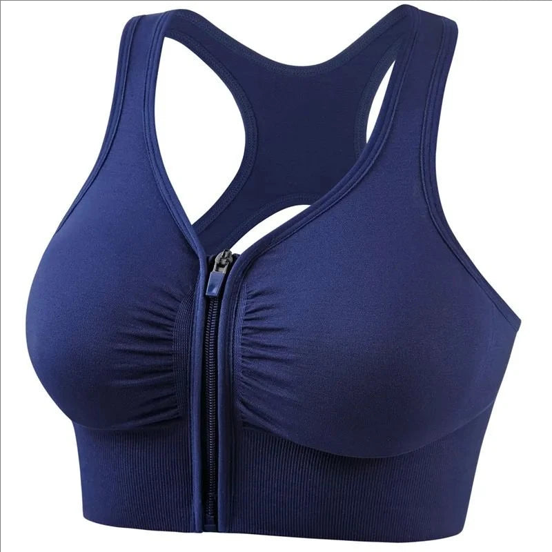 CZGUKE Women's Zipper Sports Bra Vest Plus Size Shock Resistant Bra Women's yoga Running Fitness Bra Women's Underwear - Matrix Studios